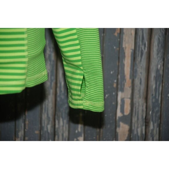 Kyodan Ladies XS 1/4 Zip Athletic Top Green Yellow Striped Running Long Sleeve W - Picture 8 of 12